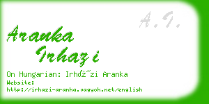 aranka irhazi business card